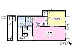 J-SQUARE2 1LDKの間取図画像