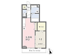 コリーヌヴェルテM2 1LDKの間取図画像