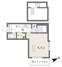BestStage八千代台2 1Kの間取図画像