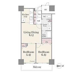 イーストコア曳舟一番館 2LDKの間取図画像