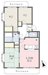 ソシアグランデ緑が丘B 3LDKの間取図画像