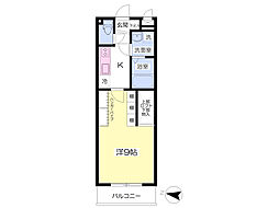 GRANDEUR3 1Kの間取図画像