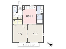 エスポワール 2Kの間取図画像
