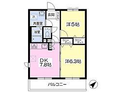 ホクサンレジデンス行徳 4階2DKの間取り