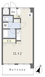 サトミ3番館 ワンルームの間取図画像