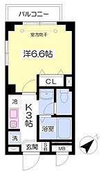 モンターニュ・アズール 1Kの間取図画像