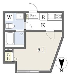 京成千葉線 京成幕張駅 徒歩10分の賃貸アパート 2階1Kの間取り