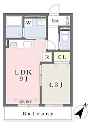 東京メトロ東西線 行徳駅 徒歩10分の賃貸アパート 1階1LDKの間取り