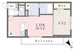 TAKE藤 1LDKの間取図画像