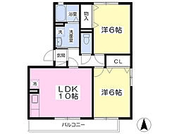 ガーデンプレイス 2LDKの間取図画像