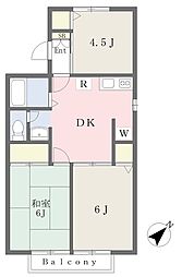 サニーコートB 3DKの間取図画像