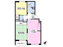 セントコート丸山台 3階2LDKの間取り