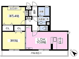 アウローラ 2LDKの間取図画像