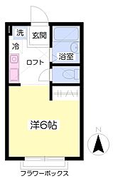 LeGlandVert上倉田C ワンルームの間取図画像