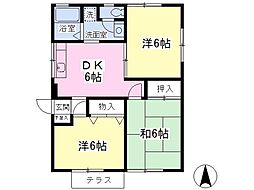 クレールハイツ 3DKの間取図画像