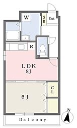 カーサエクセレンシア 1LDKの間取図画像