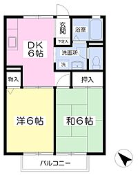 パークヒルミチコ 2DKの間取図画像