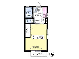 エクセル新大津 1Kの間取図画像