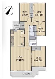 メゾン横浜能見台B棟 3SLDKの間取図画像
