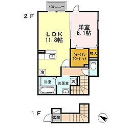 ベル・エスパース 1LDKの間取図画像