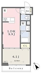 ヴィンセント横浜弐番館 1LDKの間取図画像