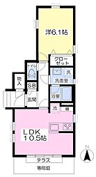 サンイースト本郷 1LDKの間取図画像