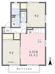 フィオーレA 2LDKの間取図画像