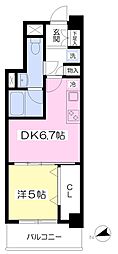 スーパーコート緑園都市ビューヒルズ 1DKの間取図画像