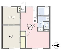 シャトー北井 2LDKの間取図画像