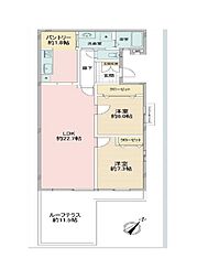 三ツ境ハイタウンテラスハウス1号棟 2LDKの間取図画像