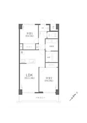 ダイアパレス保土ヶ谷 2LDKの間取図画像