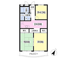 ドエル中央 3DKの間取図画像
