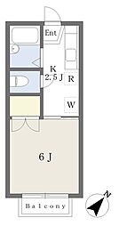 湘南ハイツ 1Kの間取図画像