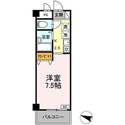湘南abs 1Kの間取図画像