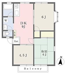 コーポ翠2 3DKの間取図画像