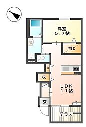 ブリランテ 1LDKの間取図画像