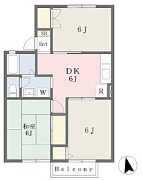 ソレイユ間門 3DKの間取図画像