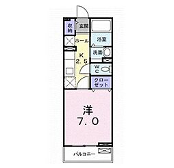 フィオーレ 1Kの間取図画像