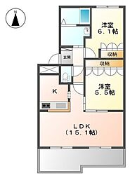 Refinado湘南 2LDKの間取図画像