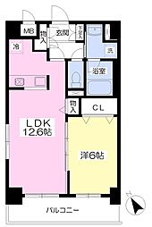 グラシューズ片瀬江ノ島 1LDKの間取図画像