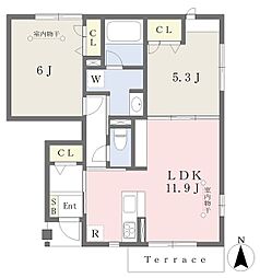きよら 2LDKの間取図画像