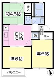 サニーハウスA 3DKの間取図画像
