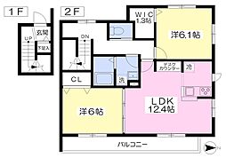 フォルトゥーナ 2LDKの間取図画像