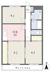 グランドソレーユ 3DKの間取図画像