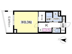 リヴィエールK 1Kの間取図画像