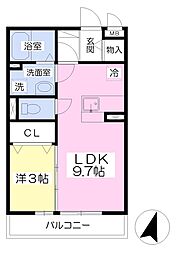 アローネセレッソ 1LDKの間取図画像