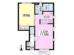 メゾン・ウィスタリア3 1LDKの間取図画像