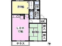 メゾンダックワーズ 2LDKの間取図画像