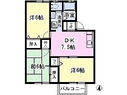 パレスアイビス 3DKの間取図画像