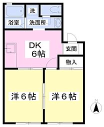 ロイヤル中平 2DKの間取図画像